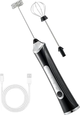 Produktbild von Multifunktionaler Milchaufschäumer Handheld mit 2 köpfen,3-Stufen, für Kaffee Eier Latte Cappuccino