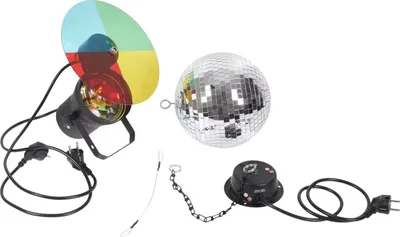 Zdjęcie produktu dla Eurolite Mirror ball set 20cm with pinspot Mehrfarbig (50101855)