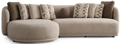 Image de Canapé d'angle beige, style moderne, spacieux, confortable et agréable