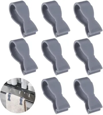 Obrázek produktu pro Šedé plastové držáky na ručníky, balení po 8 kusech, na koupelnové ručníky a osušky