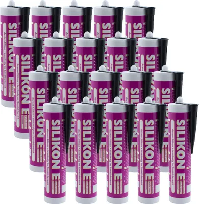 Produktbild von ARLI SET: 20x Silikon 310ml schwarz Universal Sanitär Bad Dusche Küche Fuge Fenster innen außen - 20 Kartuschen