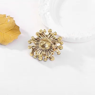Vintage Gesimuleerde Emerald Bloem Broche, Hauptbild