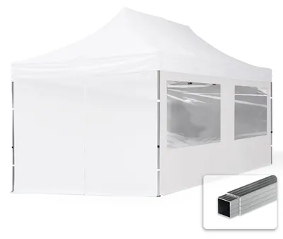 Produktbild von TOOLPORT 3x6m Aluminium Faltpavillon, inkl. 4 Seitenteile, weiß