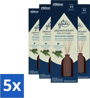 Produktbild von Glade - Refreshing Energy Reed Diffuser - Aromatherapie-Duftdiffusor - 80 ml - Vorteilspack - 5 Stücke