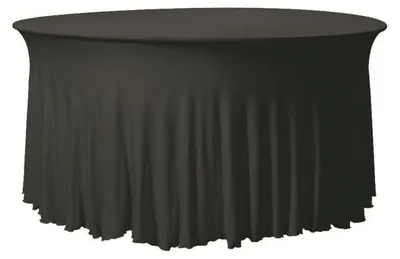 Imagen del producto de Manteles, manteles redondos, fundas para mesas lavables para bodas y eventos (negro, 150 cm)