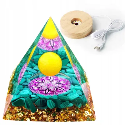 Immagine prodotto di Piramide ORGONITE + lampade a LED LAMPADA 5cm AMULETO CRISTALLO 5cm HX15