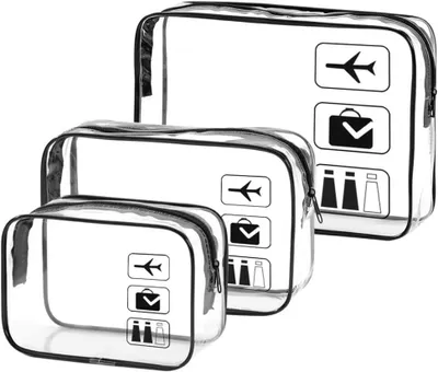 Productafbeelding van Toilettas set 2 stuks, transparant, handtas, waterdicht PVC, voor handbagage