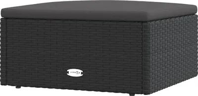 Produktbild von vidaXL Gartenhocker mit Kissen Schwarz Poly Rattan