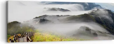 Produktbild von Bild auf Leinwand - Leinwandbild - Asien schönheit berg landschaft - 90x30cm - Wand Bild - Wanddeko - Leinwanddruck - Bilder - Kunstdruck - Wanddekoration - Leinwand bilder - Wandkunst - AB90x30-2444