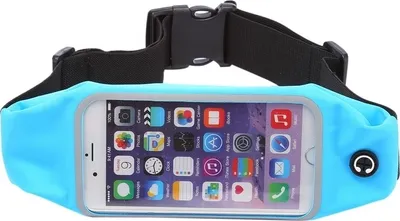 Produktbild von Mobigear Handyhalterung Joggen iPhone 6 Sporthülle Neopren Sportarmband - Blau