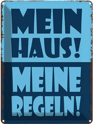 Produktbild von vianmo Blechschild 40x30 cm mein Haus meine Regeln Spruch Zitat