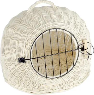 Produktbild von Korbhöhle 50 cm Transportkorb Katzenhöhle Weide Weiss