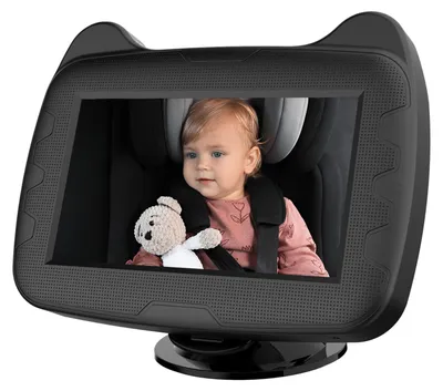 Obrázok produktu pre Detské zrkadlo do auta s 4,3-palcovým displejom s funkciou nočného videnia, bezpečnostná kamera do autosedačky s rozlíšením 1080p a širokým, krištáľovo čistým výhľadom, vďaka ktorej môžete ľahko sledovať pohyb dieťaťa
