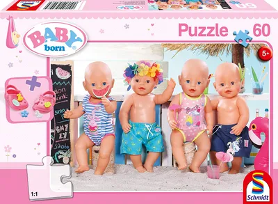 Produktbild von 60 Teile Schmidt Spiele Kinder Puzzle Baby Born Im Sommer mit 1 Paar Schuhe mit Pins 56298