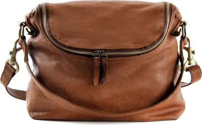 Image de HAROLD'S Cuir sac à épaule bandoulière sac à épaule Submarine Zipperbag Cognac brun