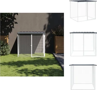 Zdjęcie produktu dla vidaXL Klatka dla kur z dachem antracyt 103x98x90 cm stal ocynkowana - Pomieszczenia i wybiegi dla małych zwierząt
