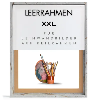 Produktbild von Monframe Schattenfugenrahmen XXL 120x120 cm - Marmor Grau - Leerrahmen mit Tiefeneffekt aus MDF Holz in zerlegter Form - für Leinwandbilder auf Keilrahmen