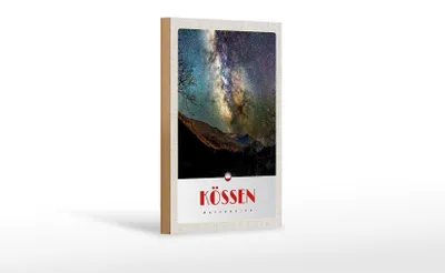 Produktbild von Holzschild Reise 12x18 cm Kössen Österreich Himmel Sterne Abend