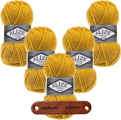 Produktbild von 5 x ALIZE Superlana Maxi 488 Yellow mit Label