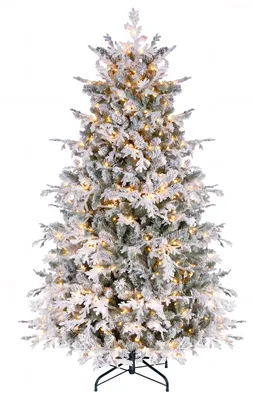 Productafbeelding van COSTWAY Kunstkerstboom, 180 cm, dennenboom met sneeuwdecoratie, kerstboom met 250 warmwitte LED-verlichting, 848 takken van PE/PVC en een metalen voet