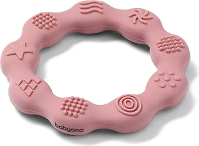 Image de BabyOno Dentition en silicone - anneau, rose