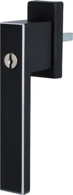 Produktbild von Design Fenstergriff Rasterolive Schwarz Aluminium Fensterbeschlag 7x35mm Vierkant eloxiert - gefräst abschließbar