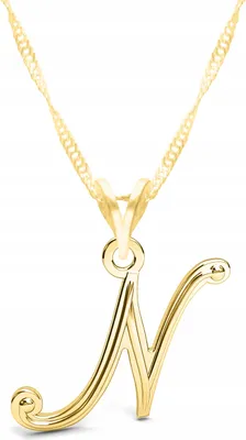 Produktbild von Goldkette mit dem Anfangsbuchstaben N, Namensinitial, Silber 925