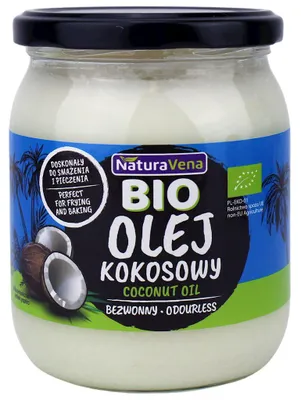 OLEJ KOKOSOWY BEZWONNY BIO 465 ml - NATURAVENA