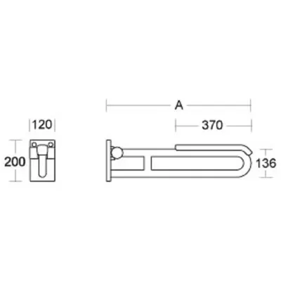 Produktbild von PBA Stützklappgriff 850mm mit Armpolster