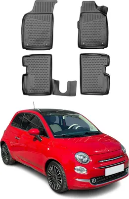 Zdjęcie produktu dla 2007-2015 Fiat 500 dywaniki podłogowe TPE czarne 4 szt