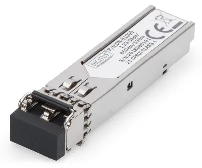 Produktbild von Digitus mini GBIC (SFP) Modul, 1,25 Gbps, 0,55km, Faseroptik, SFP, LC, 50/125 µm, SX, 500 m