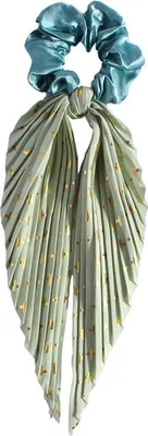 Produktbild von Langes Haarseil, hochelastisch, handgefertigt, plissiert, lange Schleife, Band, Haargummi, verstellbar, Haar-Accessoires