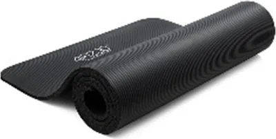 Image de 4FIZJO Tapis de fitness avec sangle, 180x60x1,5 cm, mousse NBR, antidérapant, noir