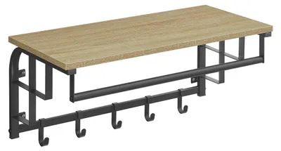 Imagen del producto de Perchero de Pared Sonoma con Estante y 5 Ganchos Deslizantes