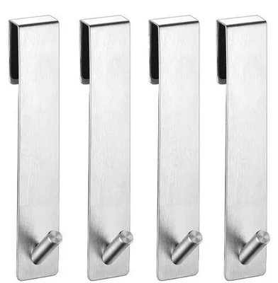 Produktbild von Ibenzoa® Edelstahl‑Haken für Duschwand ohne Bohren, werkzeugfrei – 4er-Set rostfrei, stabile Aufhängung für Handtücher & Bademäntel