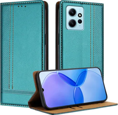 Obrázek produktu pro Pouzdro na mobilní telefon pro Xiaomi Redmi Note 12 4G kožené flipové ochranné pouzdro s funkcí stojánku zelené