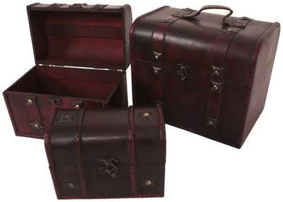Produktbild von 3er Set Holztruhen zur Aufbewahrung Ihrer Accessoires