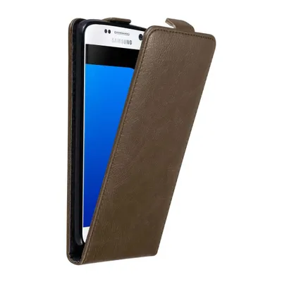 Produktbild von Cadorabo Hülle für Samsung Galaxy S7 Schutz Hülle in Braun Flip Etui Handyhülle Case Cover