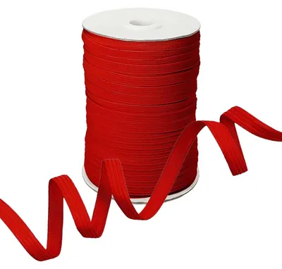 Produktbild von Gummiband 100m x 7mm Gummilitze flach gestrickt Stretch Elastisch in 19 Farben, Gurtband:171 rot
