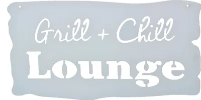 Produktbild von Schild Spruchtafel Gartenschild Edelrost Rost zum hängen Gartendeko Grill&Chill Weiß