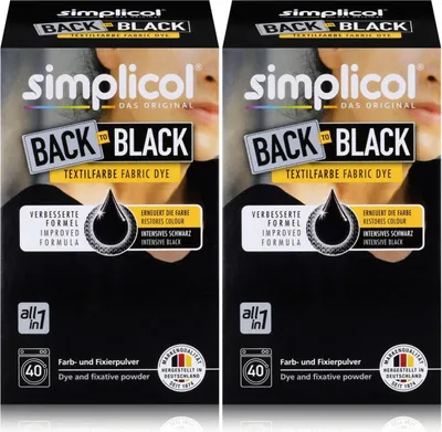 Two boxes of Simplicol fabric dye are shown side-by-side against a black background.