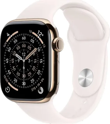 Produktbild von Apple Watch Series 11 GPS + Cellular 46mm Gold Titanium Case with Light Blush Sport Band - S/M