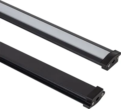Produktbild von Aluminiumprofil Wasserdicht IP65 Einbau 2m für LED Streifen bis 8 mm Schwarz 2 m Halbtransparent