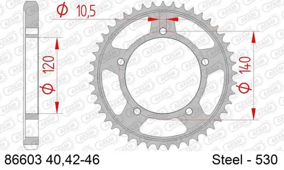 Produktbild von AFAM Kettenrad 86603-43 Hinten für TRIUMPH MOTORCYCLES TIGER Stahl