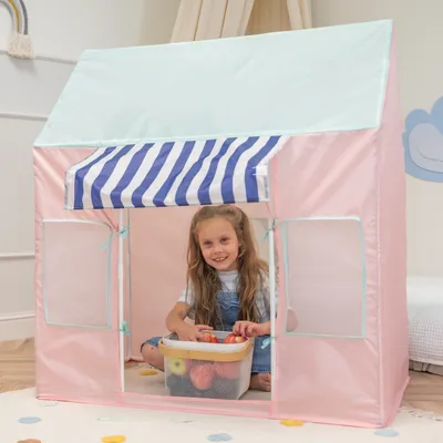 Produktbild von Selonis Kinderzelt Spielhaus Faltbares Eisdiele Für Kinder Spielzelt Leicht Aufzubauen Fördert Fantasie Und Kreativität Ideal Für Drinnen Und Draußen Leicht Zu Reinigen 100X70x110cm