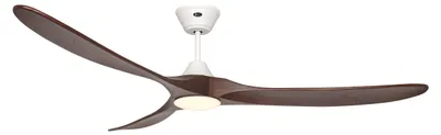 Image de Ventilateur de plafond à basse consommation avec éclairage LED et télécommande Eco Genuino-L 180 cm Blanc mat & Noyer