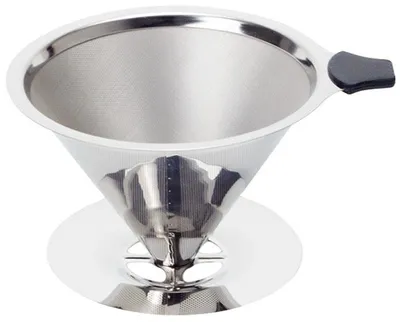 Produktbild von Kaffeefilter aus Edelstahl – Wiederverwendbar – 2-in-1-Kaffeefilter – Kaffeefilterhalter – Filterkaffee für Pour Over – Dauerhafter – 600 Mesh