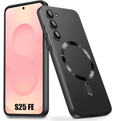 Image de Coque pour Samsung Galaxy S25 FE, Protection Silicone Léger Anti-Rayures Antichoc avec Cercle Magnétique Noir