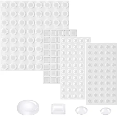 Produktbild von Uni-Fine 204 Elastischer Puffer, transparent, 4 Größen, Schutzpuffer, Möbelpuffer, Gummipuffer, selbstklebender Stoßdämpfer, Türpuffer für Türen, Schranktüren und Möbel.