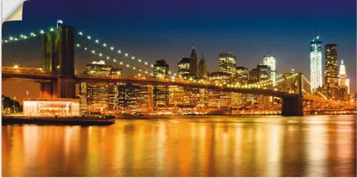 Produktbild von ARTland Wandbild, selbstklebend Nächtliche Skyline Manhattan Größe: 60x30 cm